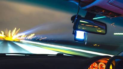 car driving at night
