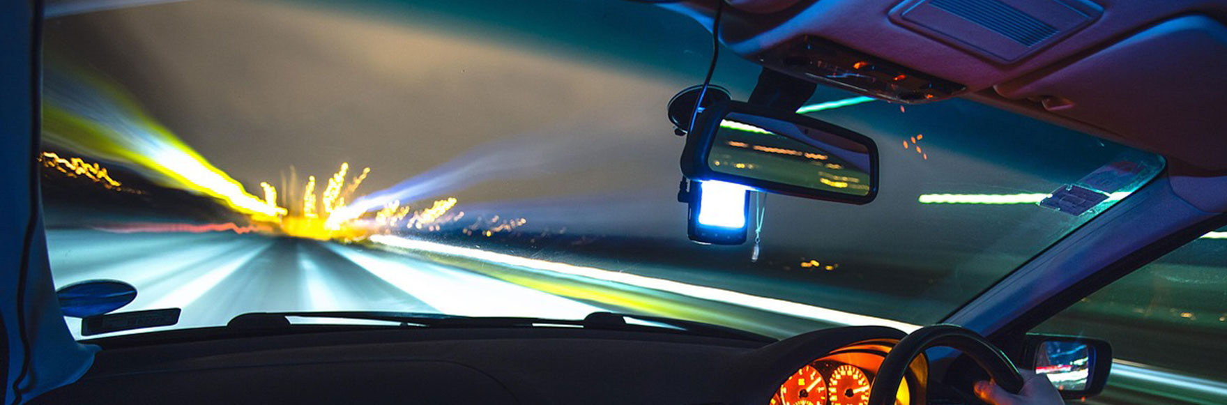 car driving at night