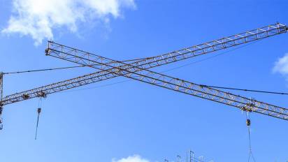 cranes on construction site